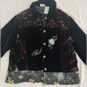 White Stag  Velvet  Patchwork kimono jacket